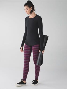 Lululemon Wunder Under Pant III Space Dye Twist Regal Plum Alarming Size 4